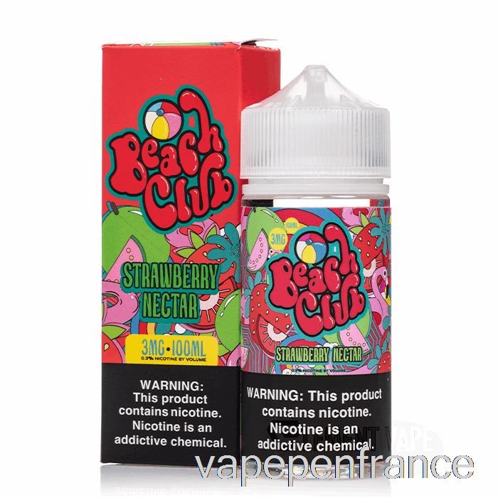 Nectar De Fraise - Club De Plage - Stylo Vape 100 Ml 6 Mg